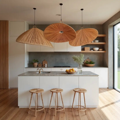 Wood Veneer Butterfly Pendant Light – Handwoven Natural Ceiling Lamp 22″