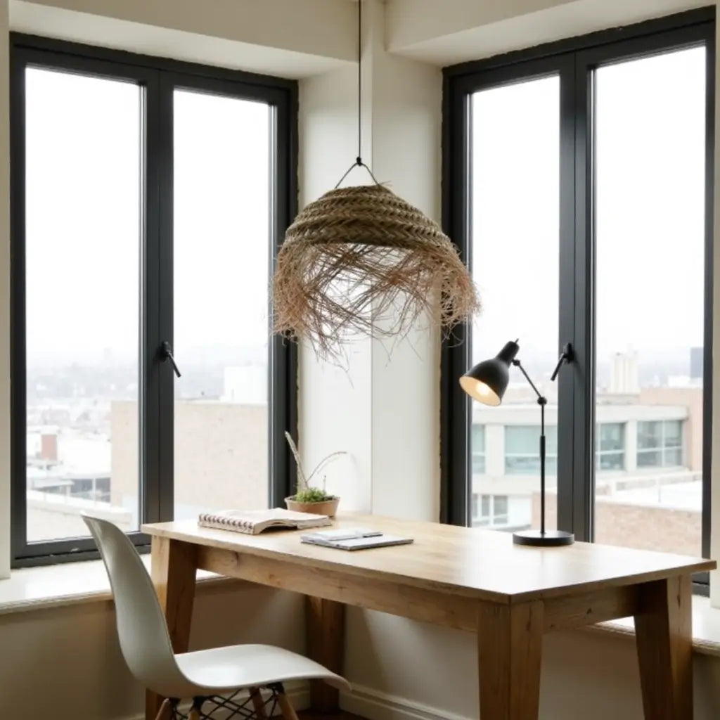 Handwoven Palm Leaf Dome Lampshade – Artisanal Boho Pendant Light