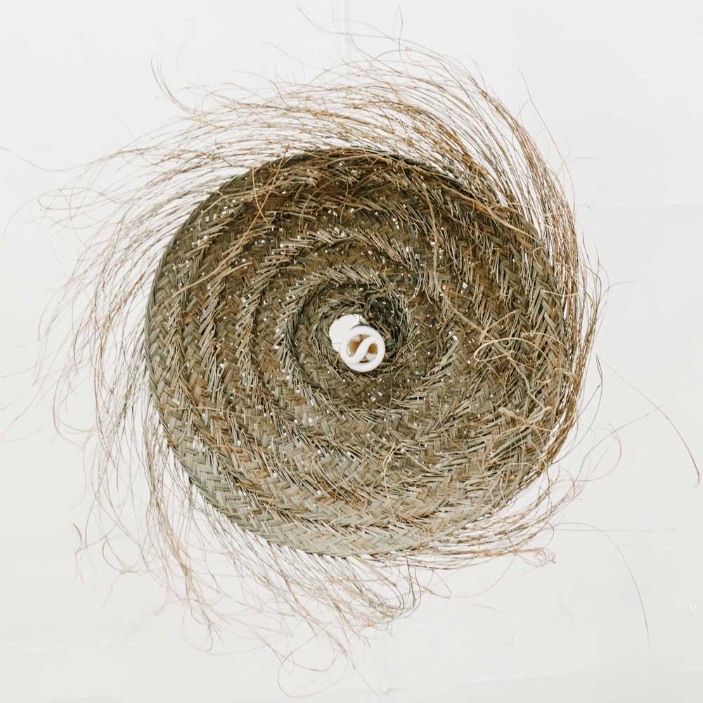 Handwoven Palm Leaf Dome Lampshade – Artisanal Boho Pendant Light